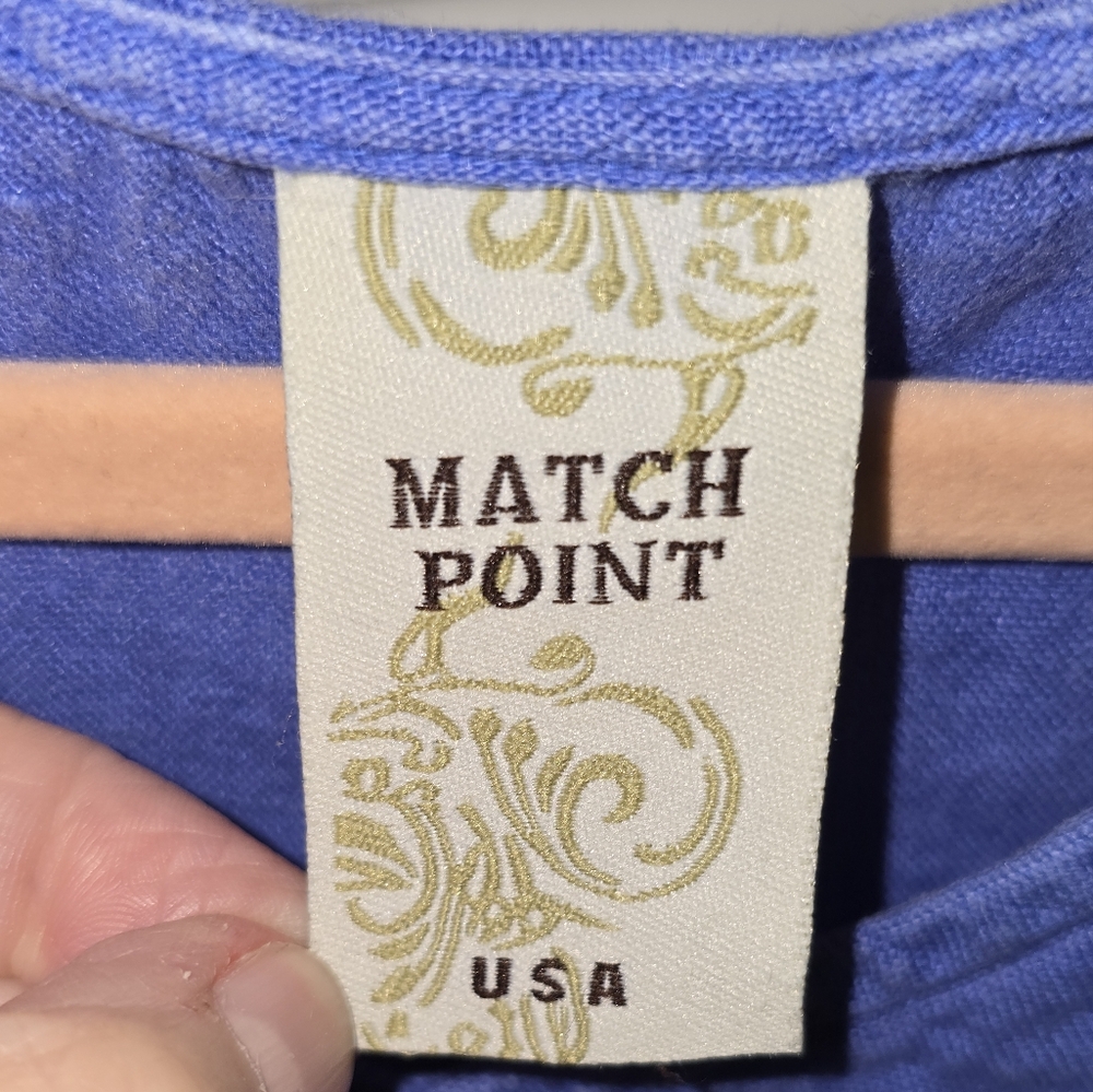 Match Point Blue Linen Sleeveless Top - Picture 2 of 6